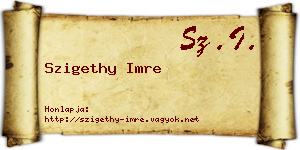 Szigethy Imre névjegykártya